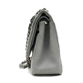 Chanel Nubuck Jumbo Classic Double Flap in Coastal Grey with Silver Chain Strap 2