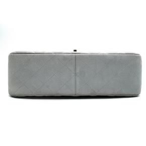Chanel Nubuck Jumbo Classic Double Flap in Coastal Grey with Silver Chain Strap 10
