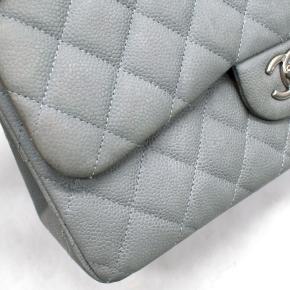 Chanel Nubuck Jumbo Classic Double Flap in Coastal Grey with Silver Chain Strap 6