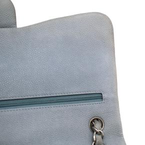 Chanel Nubuck Jumbo Classic Double Flap in Coastal Grey with Silver Chain Strap 12