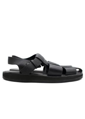 The Row Black Fisherman Caged Leather Sandals 4