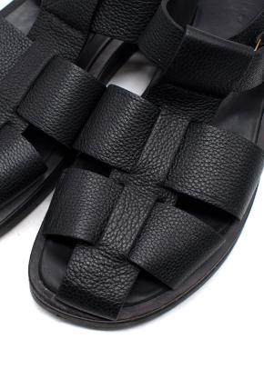 The Row Black Fisherman Caged Leather Sandals 9