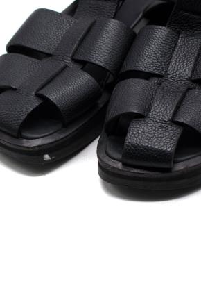 The Row Black Fisherman Caged Leather Sandals 11