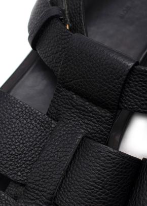 The Row Black Fisherman Caged Leather Sandals 6