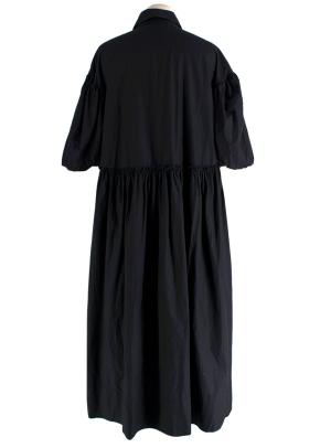 Simone Rocha Black Cotton Poplin Midi Dress 2