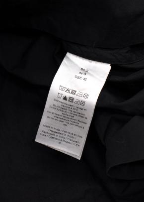 Ganni Black Cotton Poplin Open Neck Smock Midi Dress 9