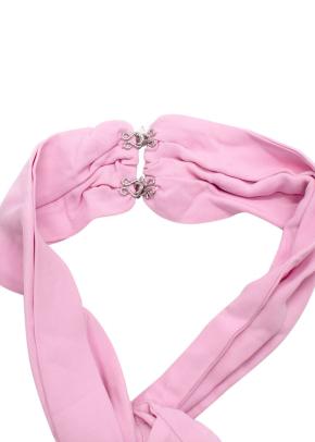 The Attico “Becky” Cutout Woven Mini Dress in Bubblegum Pink 6