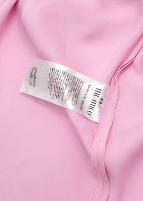 The Attico “Becky” Cutout Woven Mini Dress in Bubblegum Pink 7