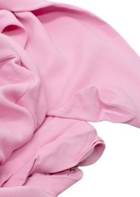 The Attico “Becky” Cutout Woven Mini Dress in Bubblegum Pink 9