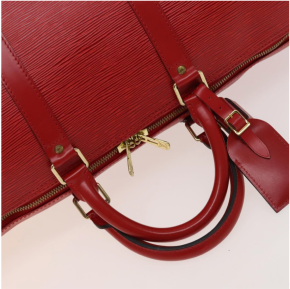 Louis Vuitton Red Epi Leather Keepall 55 Bag 19