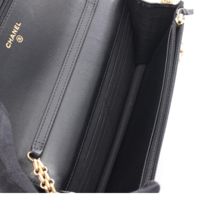 Chanel Pre-Fall 2019 Crocodile Embossed Calfskin Black and Gold Graffiti Bag with Gold Chain 8