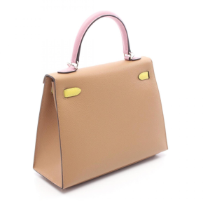 Hermès Kelly 25 Tricolore bag 25 in Chai, Citron and Mauve Epsom Leather with Silver hardware 2