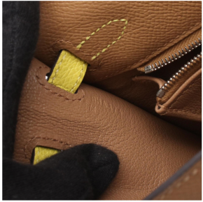 Hermès Kelly 25 Tricolore bag 25 in Chai, Citron and Mauve Epsom Leather with Silver hardware 7