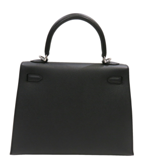Hermès Kelly 25 Black Epsom With Silver Hardware 4