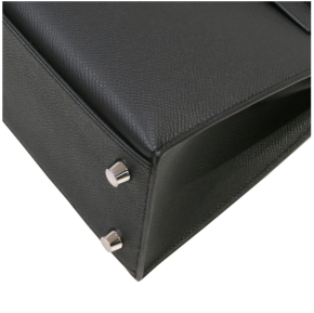 Hermès Kelly 25 Black Epsom With Silver Hardware 6