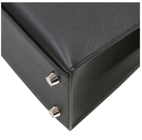 Hermès Kelly 25 Black Epsom With Silver Hardware 9