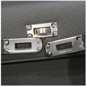 Hermès Kelly 25 Black Epsom With Silver Hardware 8