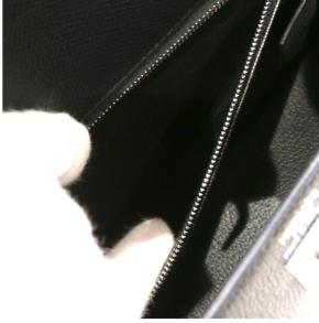 Hermès Kelly 25 Black Epsom With Silver Hardware 14