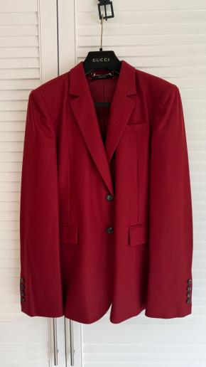 Gucci Single Breasted Red Wool/Cashmere Blazer 2