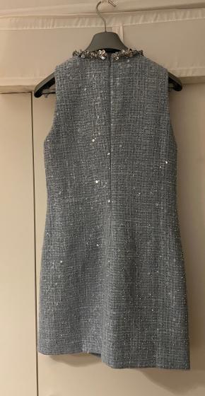 Self Portrait Baby Blue Woven Sequin Mini Dress 4