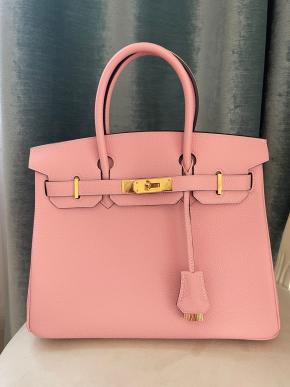 Hermes Rose Sakura Togo Lather Birkin 30 2