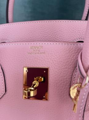 Hermes Rose Sakura Togo Lather Birkin 30 6