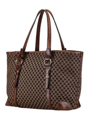 Céline Triomphe Brown Macadam Canvas Tote Bag Dark brown 2