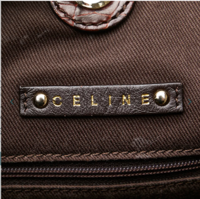 Céline Triomphe Brown Macadam Canvas Tote Bag Dark brown 4