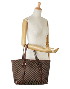 Céline Triomphe Brown Macadam Canvas Tote Bag Dark brown 5