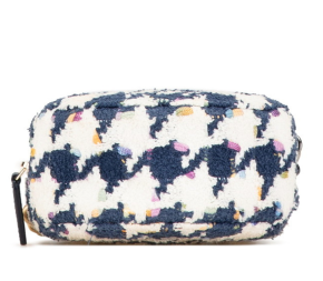 Chanel Navy and White 2020 Tweed 19 Round Clutch With Chain 3