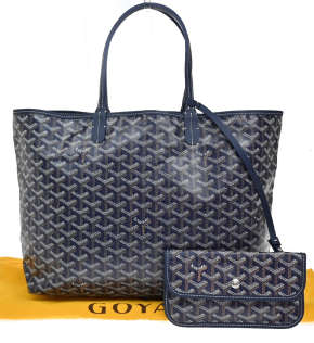 Goyard Navy Iconic Print Saint Louis Toe Bag and Pouch 4