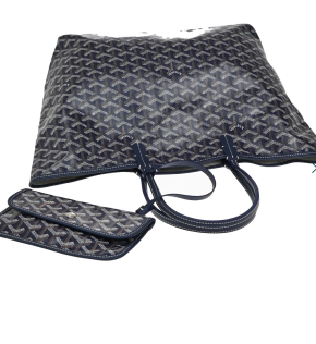 Goyard Navy Iconic Print Saint Louis Toe Bag and Pouch 9