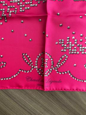 Hermes Pink Silk Cheval De Legende Scarf 5
