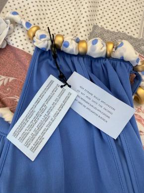 Blumarine Scarf Tie Neck Detail Blue Stretch Top 7