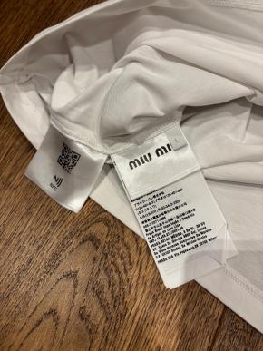 Miu Miu White Crystal Embellished T-Shirt 10