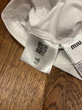Miu Miu White Crystal Embellished T-Shirt 8