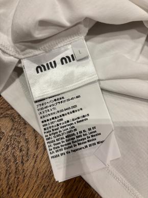 Miu Miu White Crystal Embellished T-Shirt 6