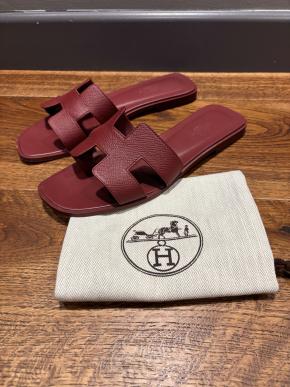 Hermes Rouge Oran Sandals 4
