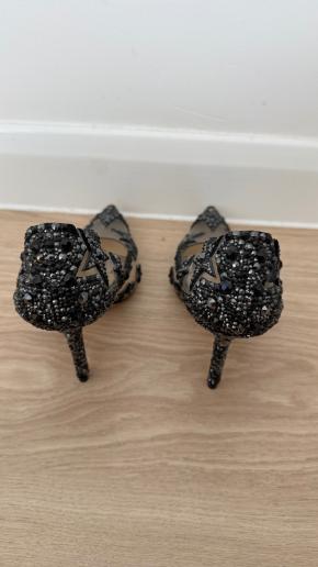 Jimmy Choo Embellished Plexi Heels 9