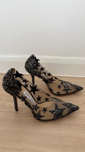 Jimmy Choo Embellished Plexi Heels 4