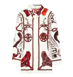 Hermes Printed Silk Shirt 2