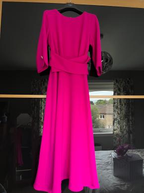 Claudia C Barcelona Fuschia Pink Midi Dress 2