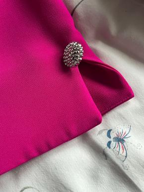 Claudia C Barcelona Fuschia Pink Midi Dress 9