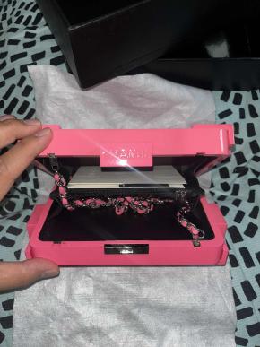 Chanel Pink Acrylic Lego Clutch on Chain 6