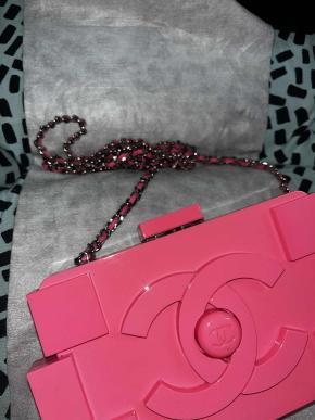 Chanel Pink Acrylic Lego Clutch on Chain 5