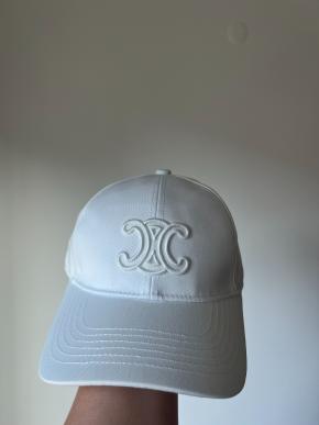 Celine White Cotton Baseball Cap 2