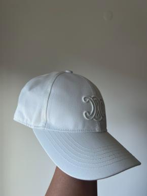 Celine White Cotton Baseball Cap 9
