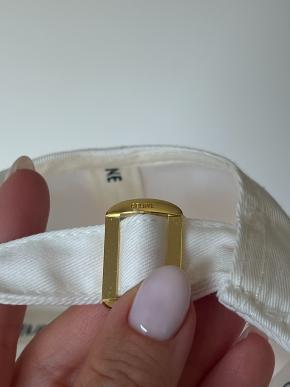Celine White Cotton Baseball Cap 6
