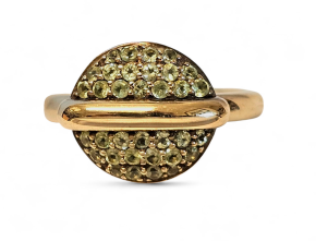 Bespoke Green Garnet Gold Ring 6