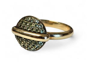 Bespoke Green Garnet Gold Ring 2